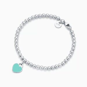 Price Firm | Tiffany Blue® Heart Tag Bead Bracelet
